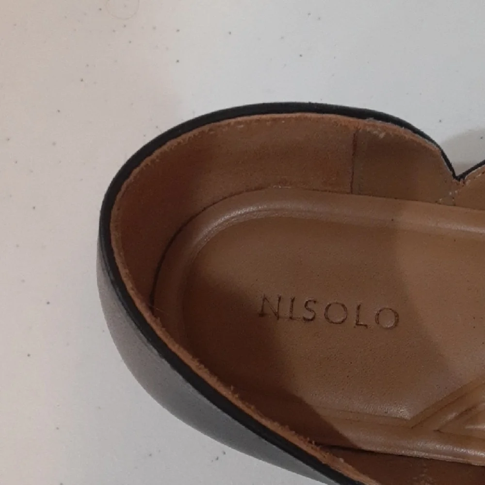 Women's Black Leather Slip-On Shoes - Picture 3 of 6